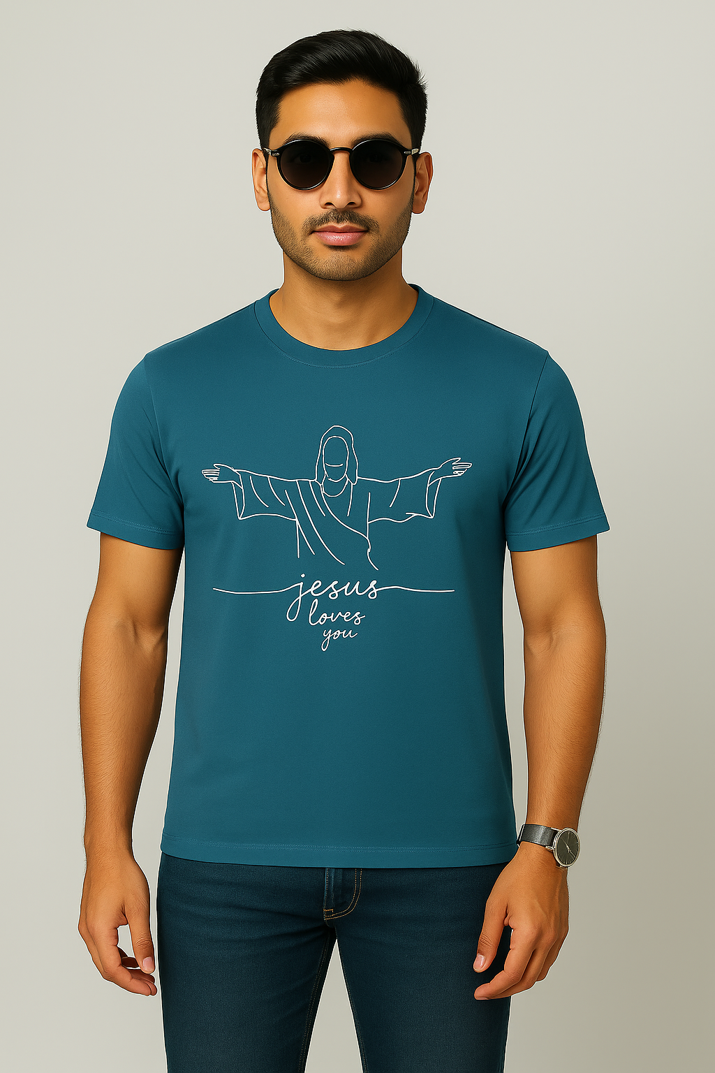 Men's Jesus Loves You Cotton T-Shirt