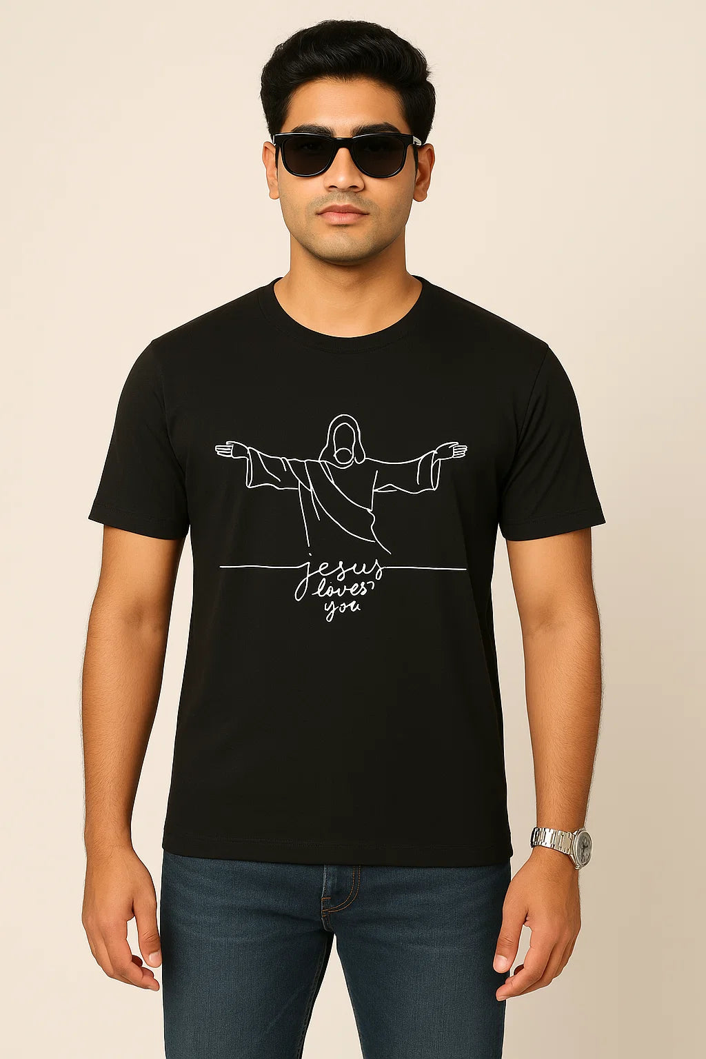 Men's Jesus Loves You Cotton T-Shirt