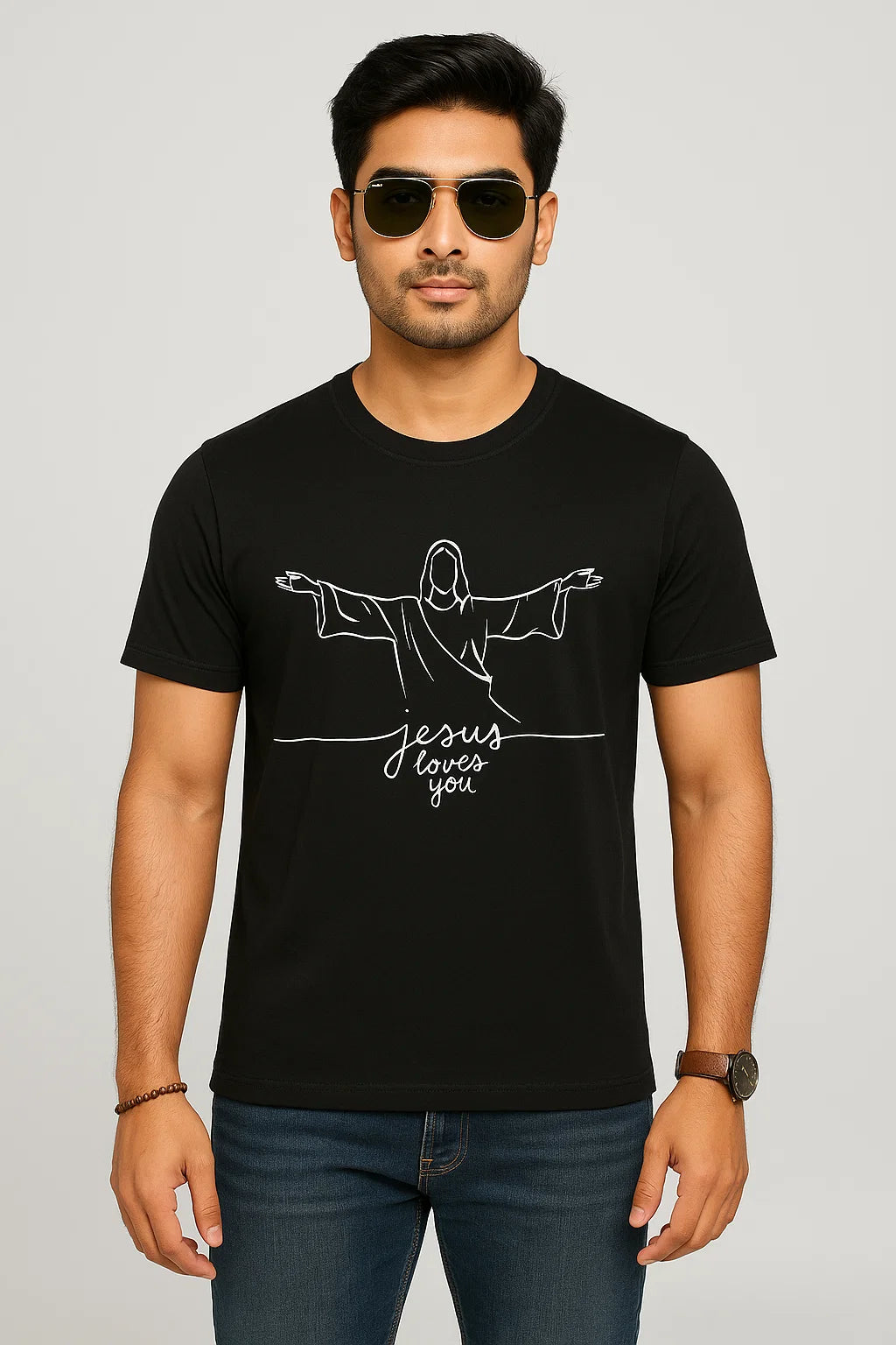 Men's Jesus Loves You Cotton T-Shirt