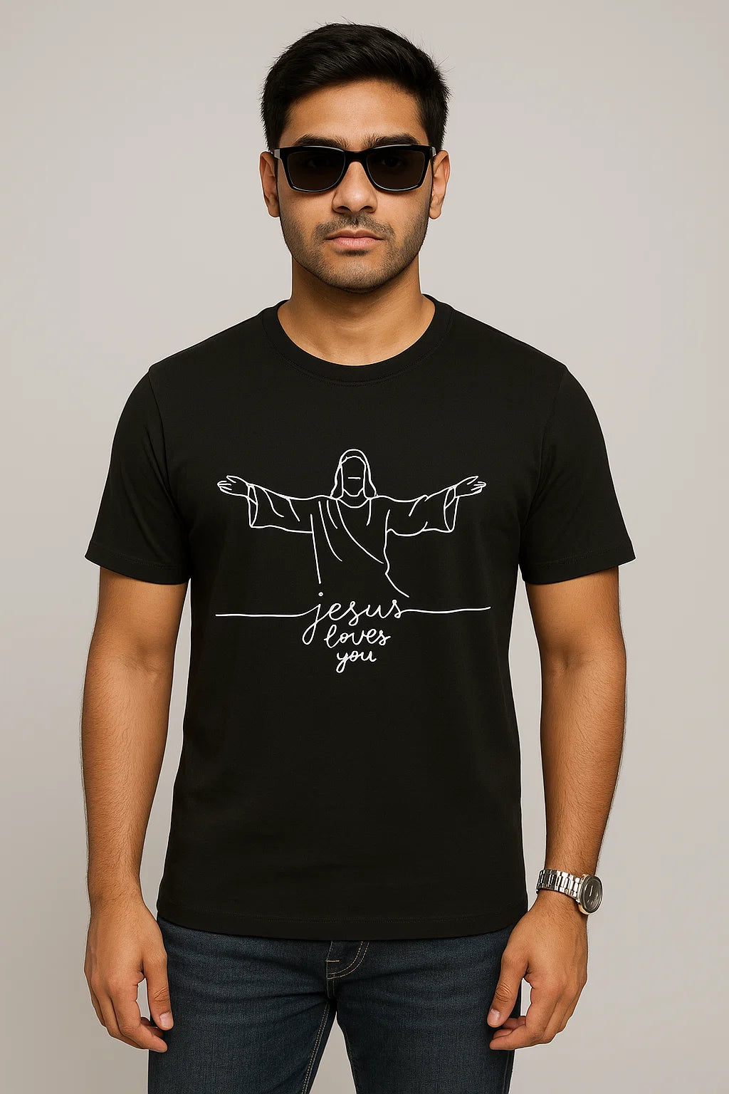 Men's Jesus Loves You Cotton T-Shirt