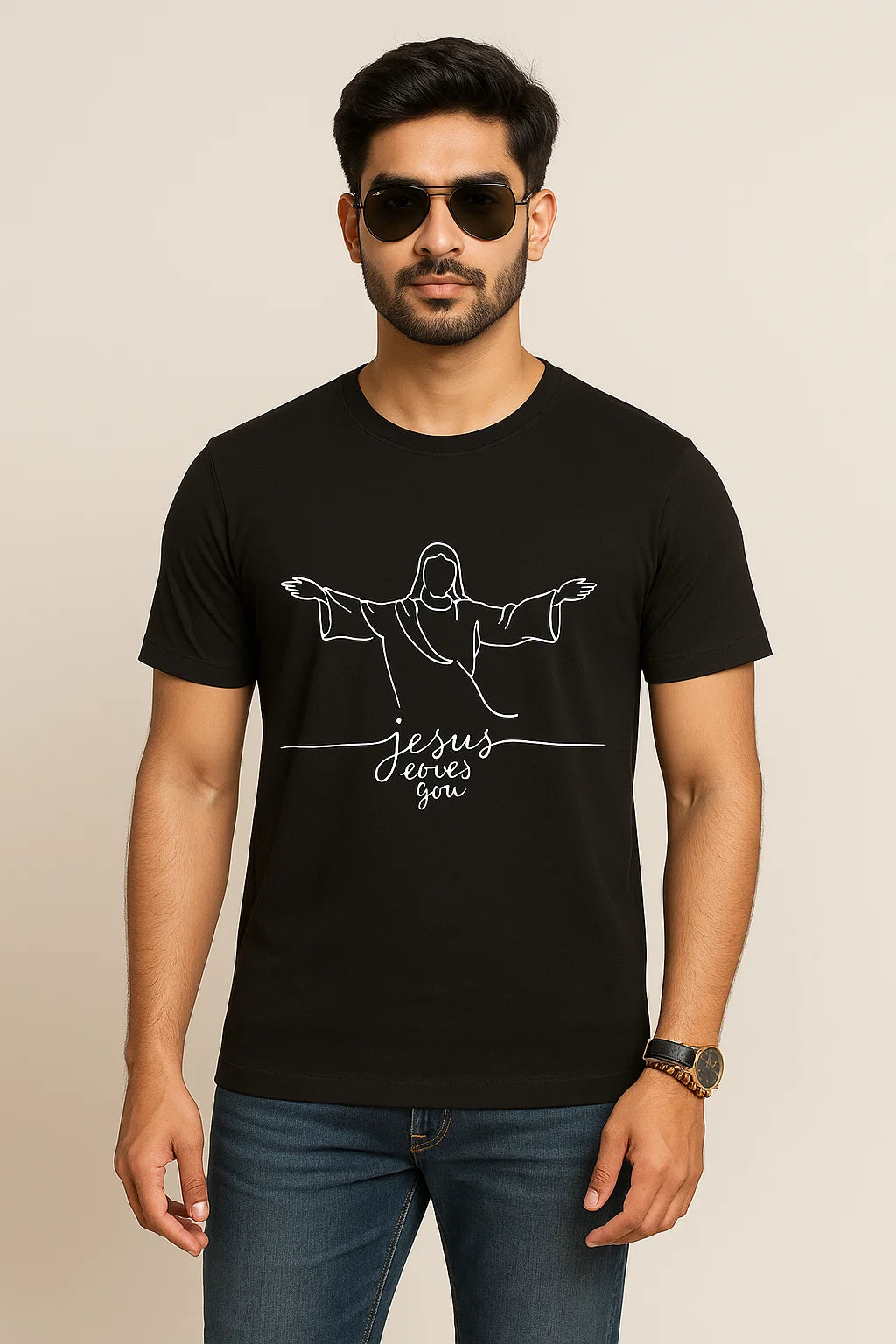Men's Jesus Loves You Cotton T-Shirt
