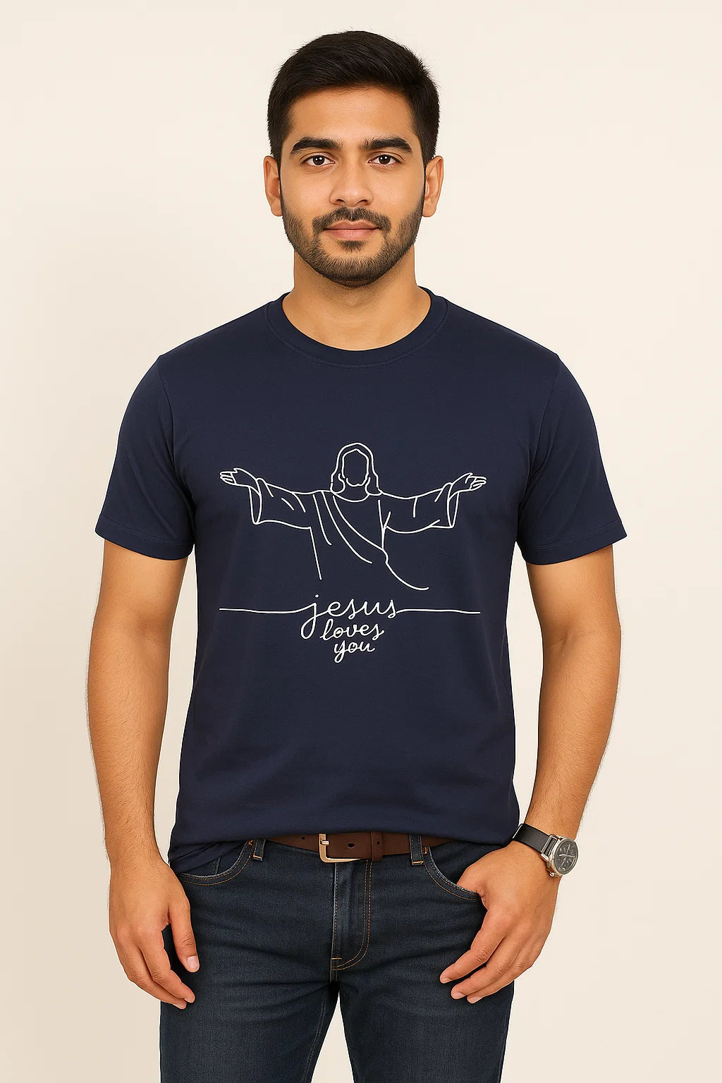 Men's Jesus Loves You Cotton T-Shirt