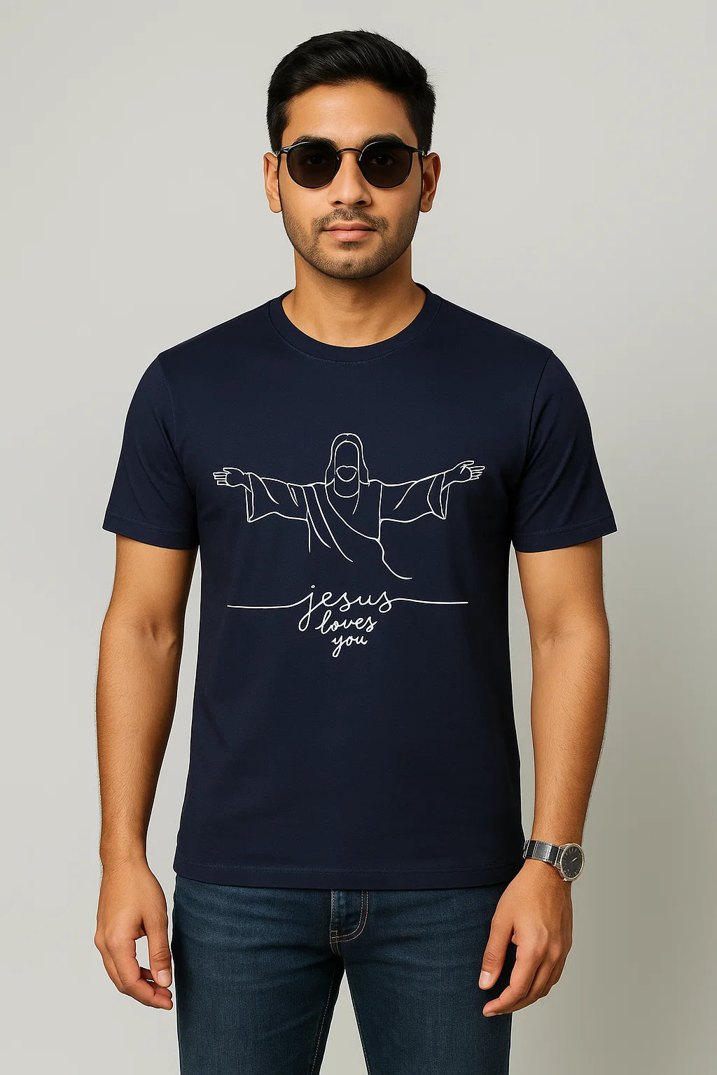 Men's Jesus Loves You Cotton T-Shirt