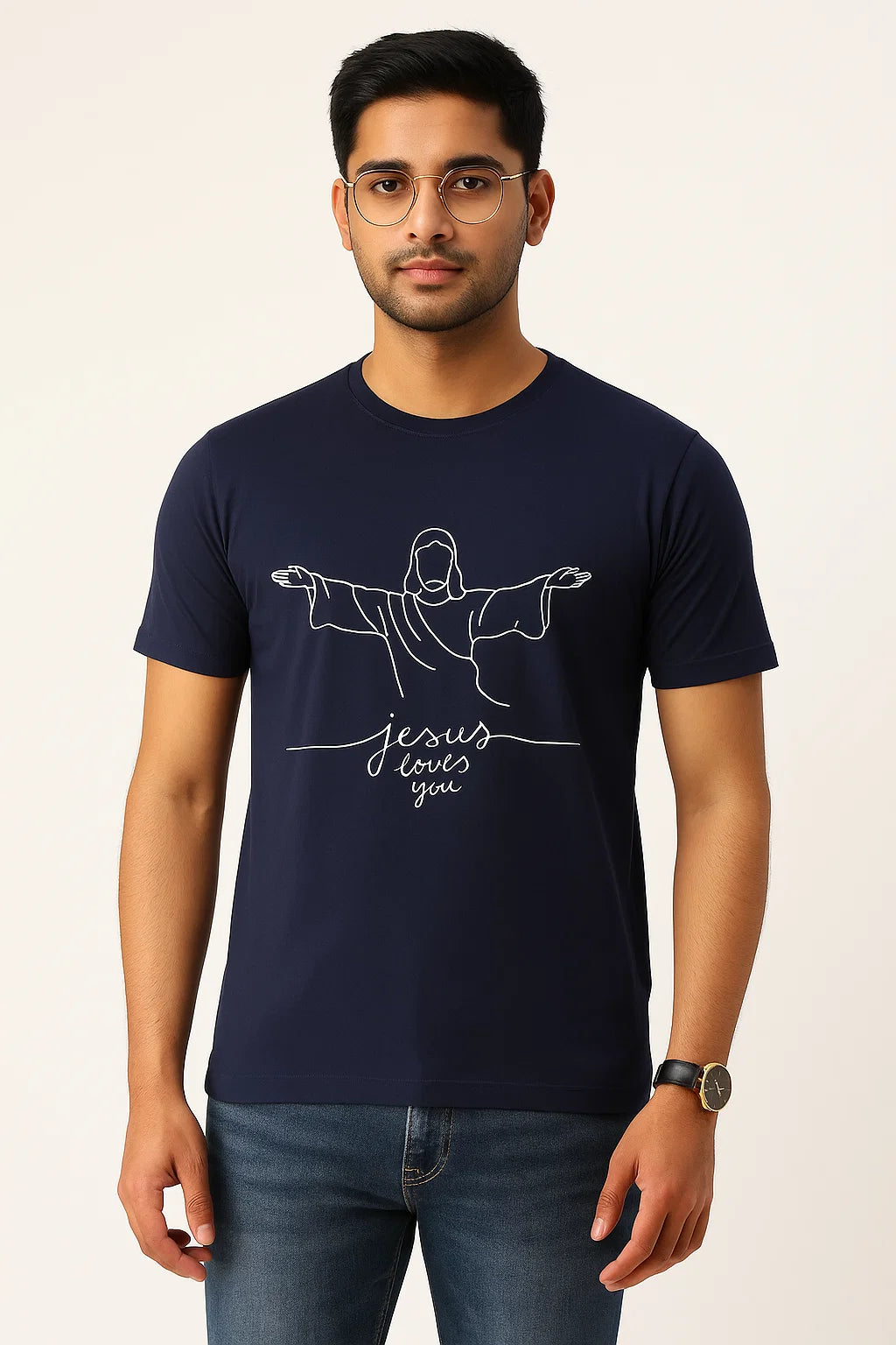 Men's Jesus Loves You Cotton T-Shirt