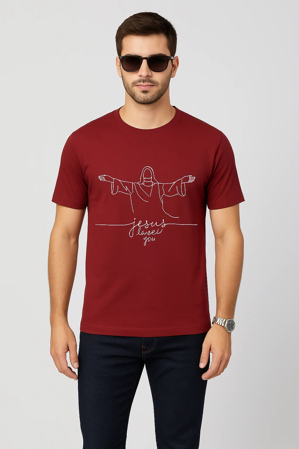 Men's Jesus Loves You Cotton T-Shirt