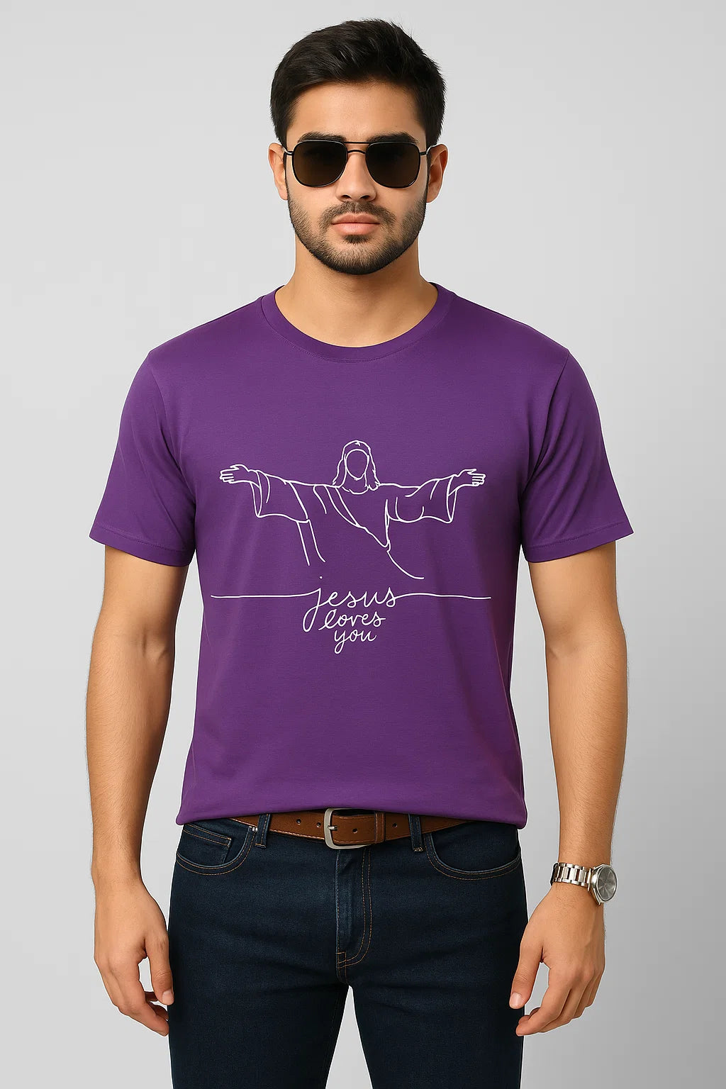 Men's Jesus Loves You Cotton T-Shirt