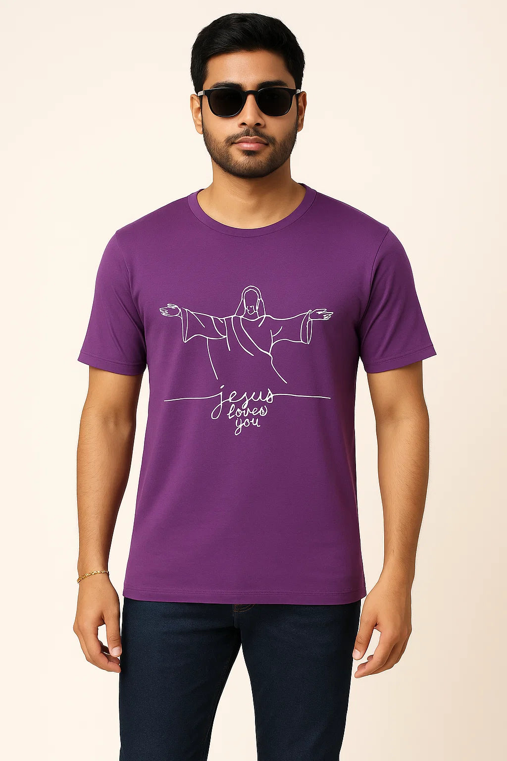 Men's Jesus Loves You Cotton T-Shirt