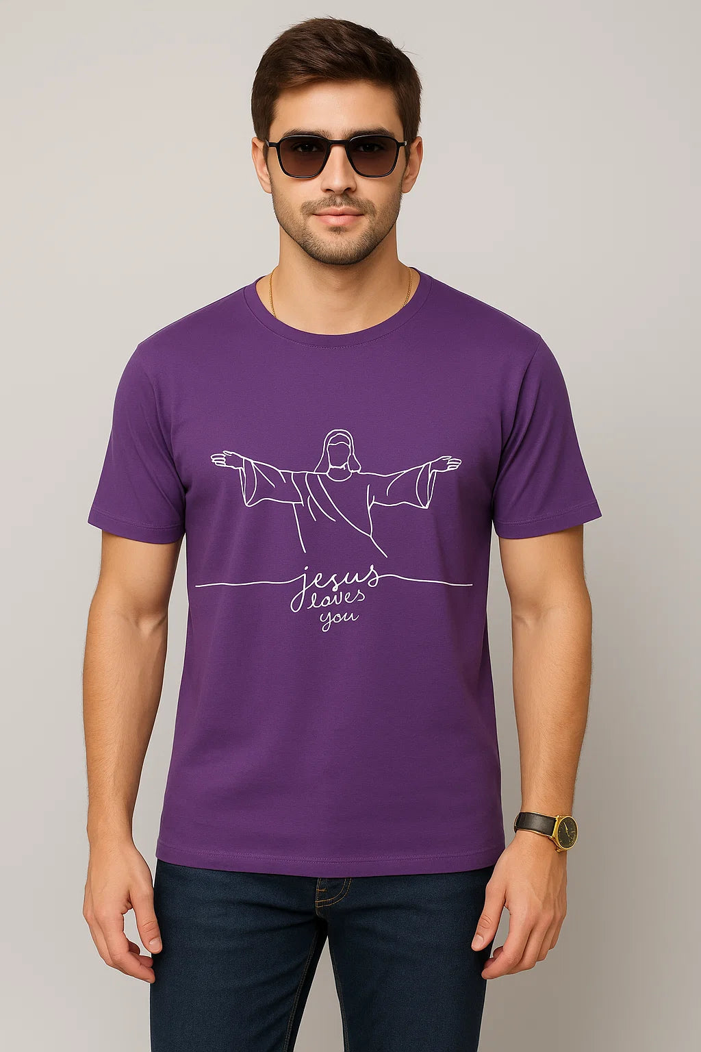 Men's Jesus Loves You Cotton T-Shirt