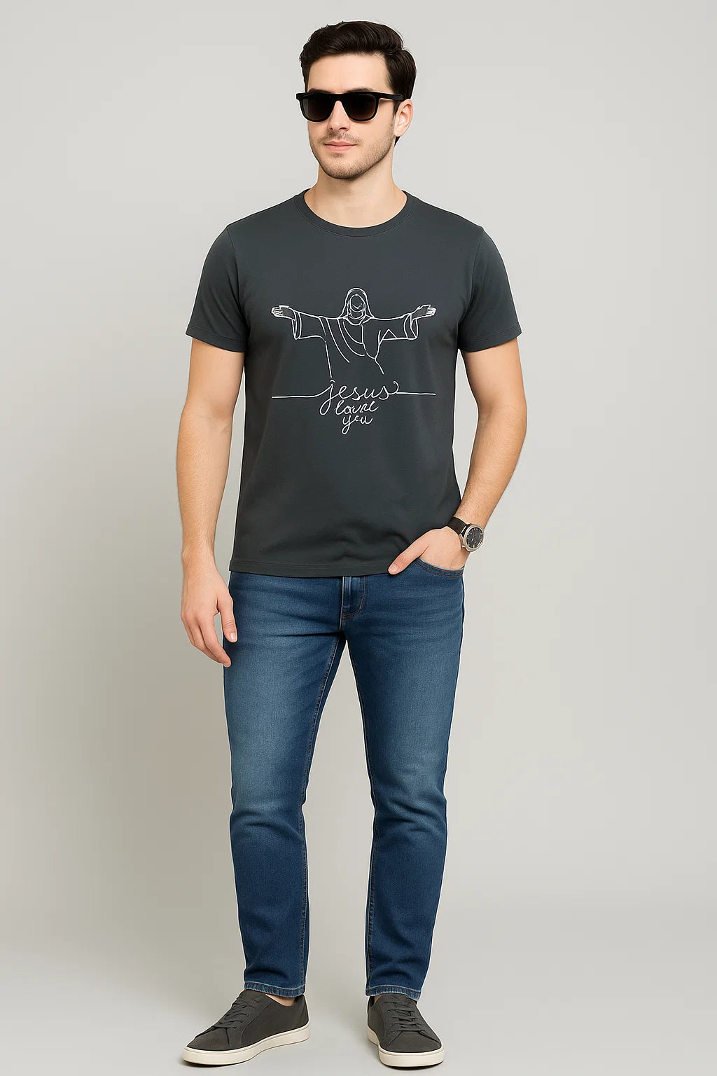 Men's Jesus Loves You Cotton T-Shirt