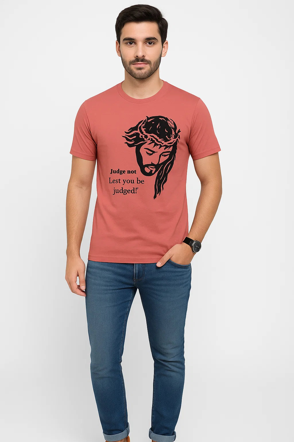 Men's Judge Not - Jesus Christ Cotton T-Shirt
