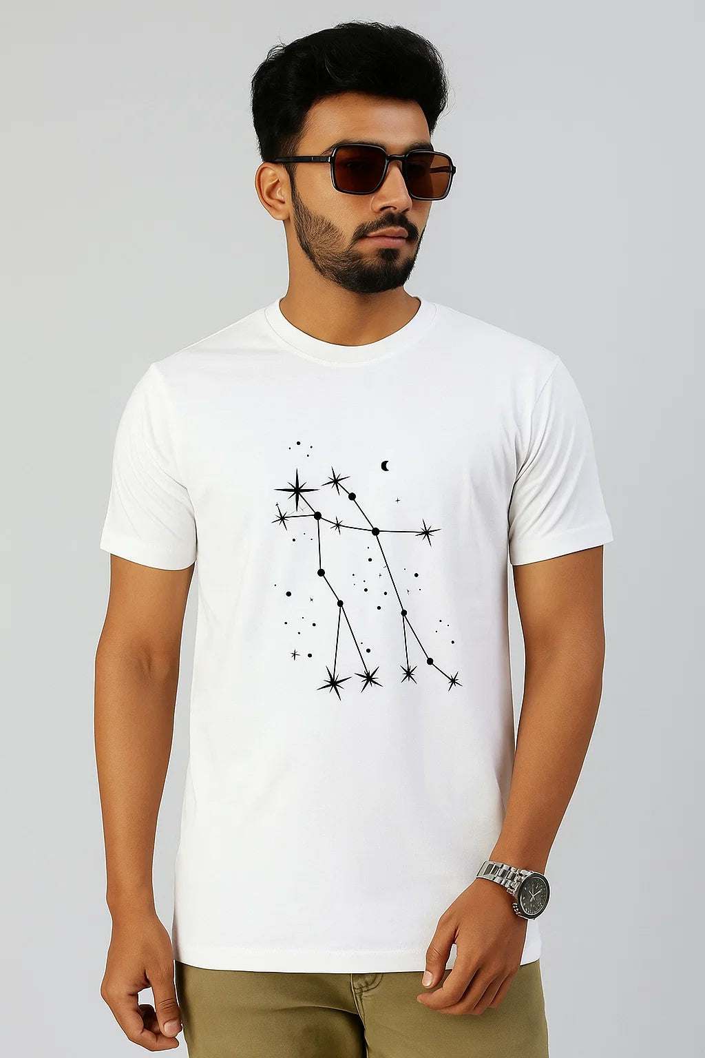Unisex Gemini – The Twin Stars Cotton Graphic Tee