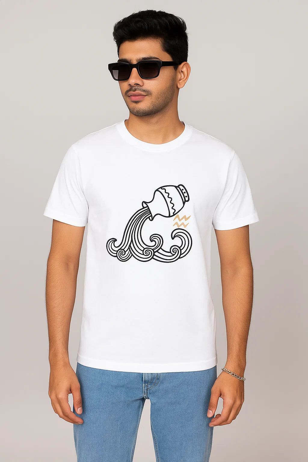 Unisex Aquarius Flow – The Visionary’s Essence Cotton Tee