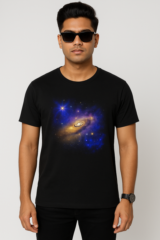 Unisex Galactic Bloom Pure Cotton Graphic Tee