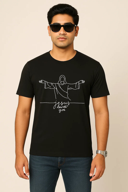 Men's Jesus Loves You Cotton T-Shirt 
