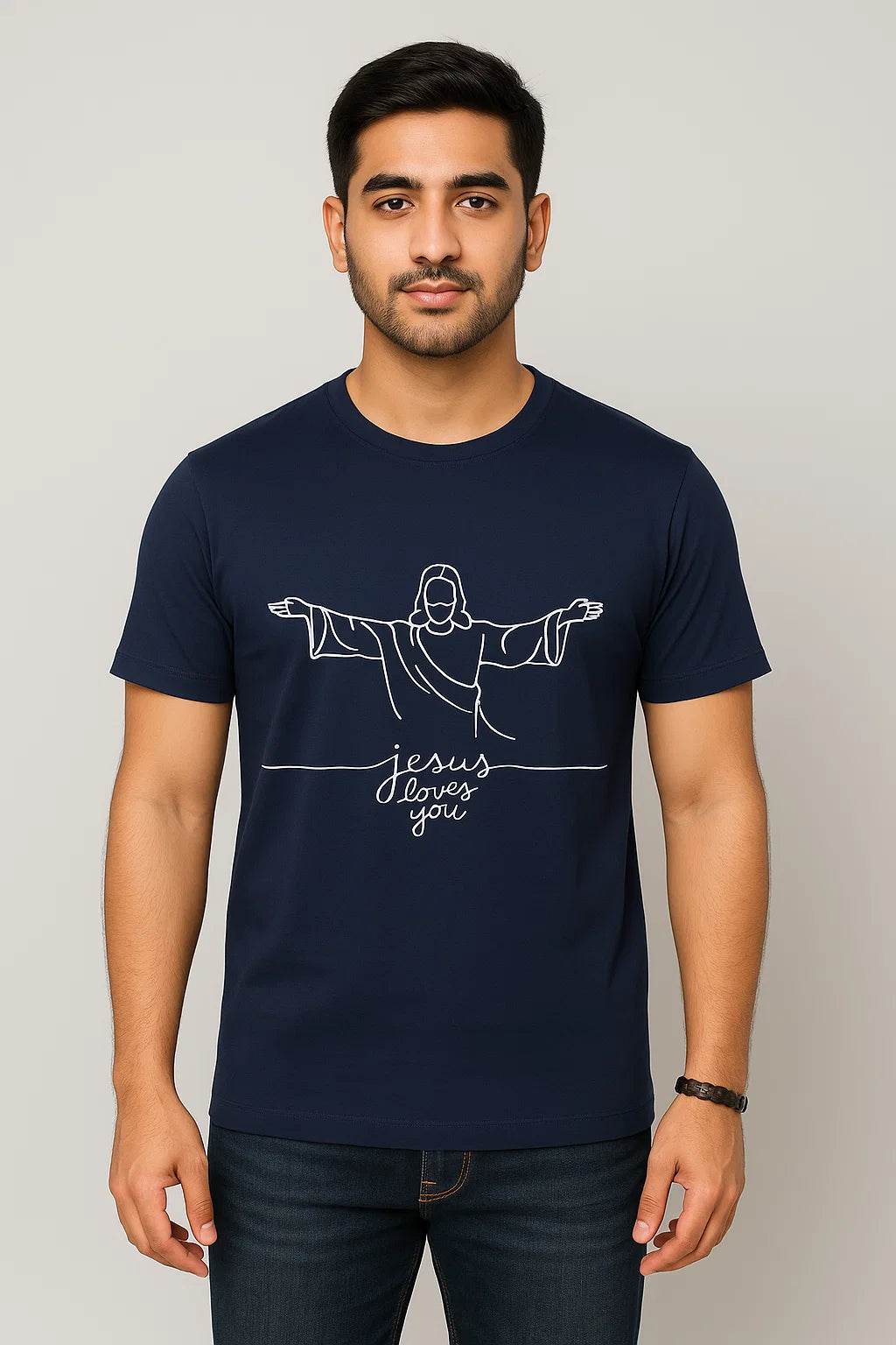 Men's Jesus Loves You Cotton T-Shirt 